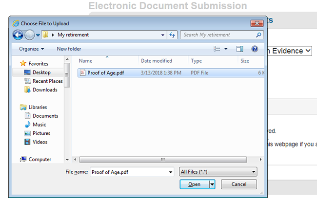 document submission search